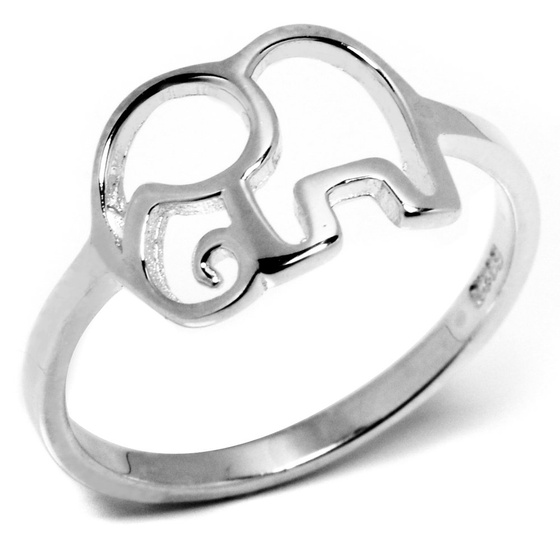 Srebrny Pierścionek w Kształcie Słonika