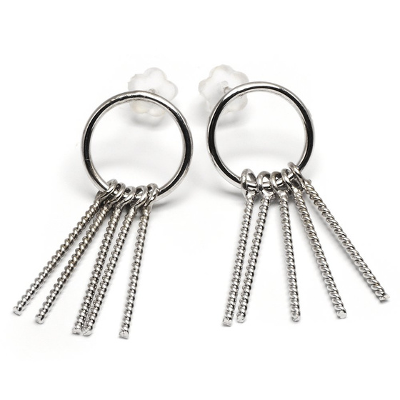 Srebrne Kolczyki Rodowane