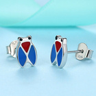 Srebrne Kolczyki Niebieska Sowa