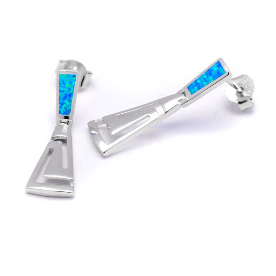 Srebrne Kolczyki z Niebieskim Opalem