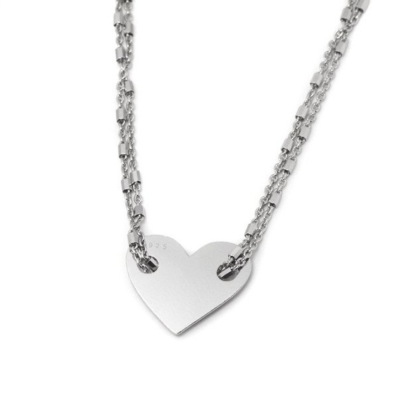 Srebrny Naszyjnik z Sercem Celebrytka