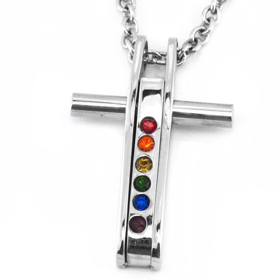 Zawieszka Krzyżyk z Kolorowmi Cyrkoniami