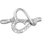 Pierścionek Kształt Serca Białe Złoto Zaręczynowy