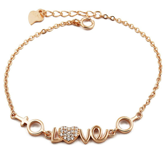 Rózowo Złota Srebrna Bransoletka dla Zakochanych