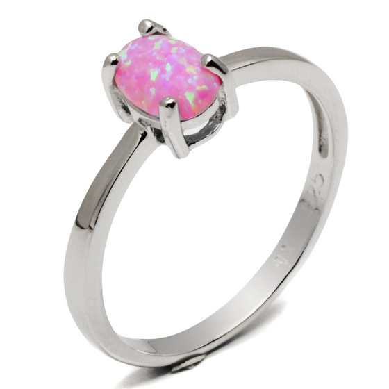 Pierścionek Srebrny z Różowym Opalem