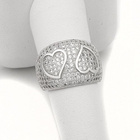 Szeroki Pierścionek Srebrny z Serduszkami