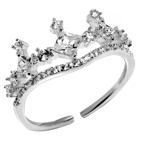 Srebrny Pierścionek w Kształcie Korony