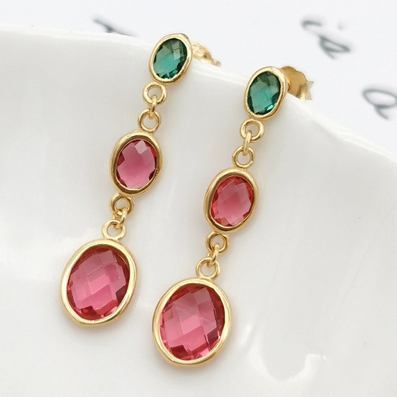 Złote Kolczyki ze Srebra z Cyrkoniami