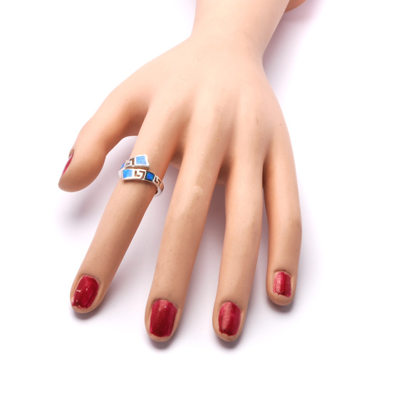 Srebrny Pierścionek z Opalem Regulowany Rozmiar