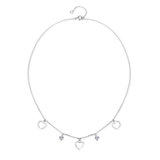 Srebrny Naszyjnik z Serduszkami
