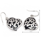 Kolczyki Srebrne Duże Czarne Serca