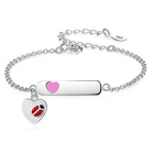 Bransoletka Srebrna Serce z Biedronką