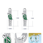 Srebrne Kolczyki Zielone Listki