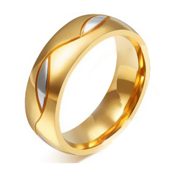 Męsko Damska Złota Obrączka ze Stali Szlachetnej