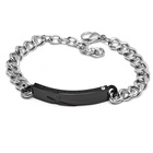 Czarna Bransoletka z Krzyżykiem Stal Szlachetna