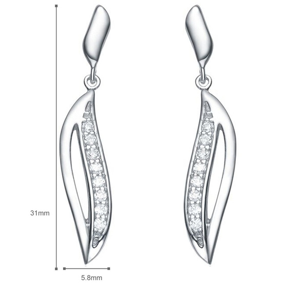 Srebrne Kolczyki Wysadzane Cyrkoniami