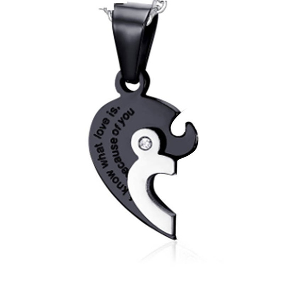 Naszyjnik Połówka Serca Stal Szlachetna