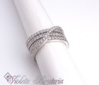 Obrączka Srebrna Przeplatana z Białymi Cyrkoniami