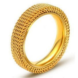 Pleciona Złota Obrączka ze Stali Szlachetnej