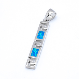 Srebrna Zawieszka z Niebieskim Opalem