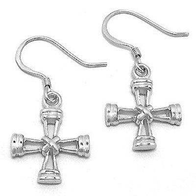 Kolczyki Srebrne Krzyżyk z Białymi Cyrkoniami