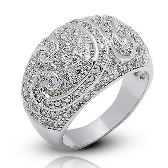 Srebrny Sygnet Pierścionek z Cyrkoniami