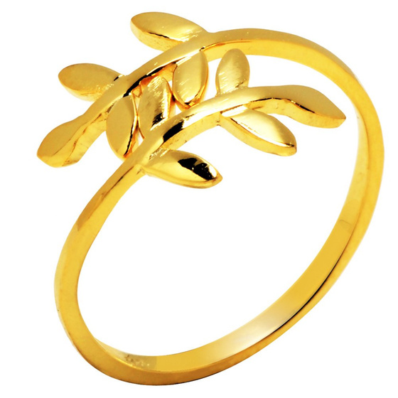 Srebrny Pierścionek Złoty Regulowany Rozmiar