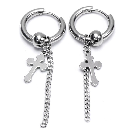 Kolczyki z Krzyżykiem ze Stali Szlachetnej