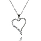 Srebrna Zawieszka Serce Wysadzane Cyrkoniami