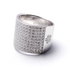 Szeroka Obrączka Srebrna Wysadzana Cyrkoniami