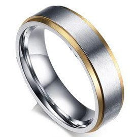 Gładka Dwukolorowa Obrączka ze Stali Szlachetnej