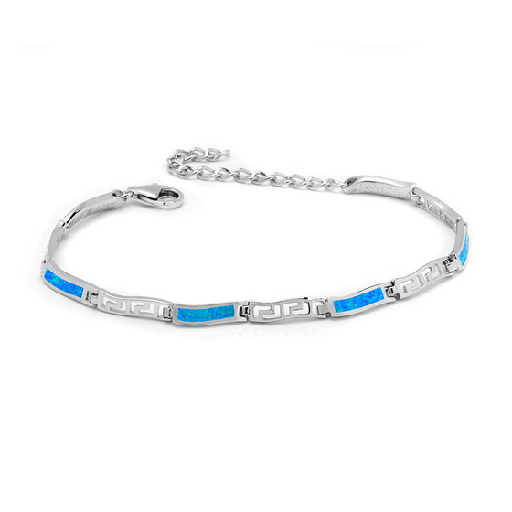 Srebrna Bransoletka z Niebieskim Opalem