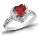 Pierścionek Srebrny z Czerwonym Sercem