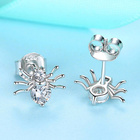 Srebrne Kolczyki Pajączek z Cyrkoniami