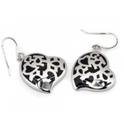 Kolczyki Srebrne Duże Czarne Serca