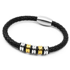 Bransoletka ze Skóry Naturalnej i Stal Szlachetna