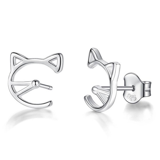 Srebrne Kolczyki Kotki