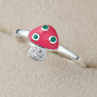 Srebrny Pierścionek Muchomor Regulacja Rozmiaru