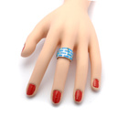 Szeroka Obrączka Srebrna z Niebieskim Opalem