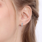 Srebrne Kolczyki Kwiatki Wysadzane Cyrkoniami