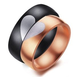 Damska Obrączka z Sercem dla Pary Stal Szlachetna