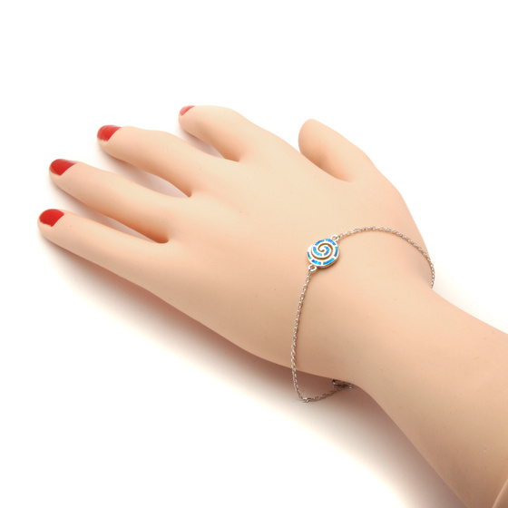 Srebrna Bransoletka z Niebieskim Opalem