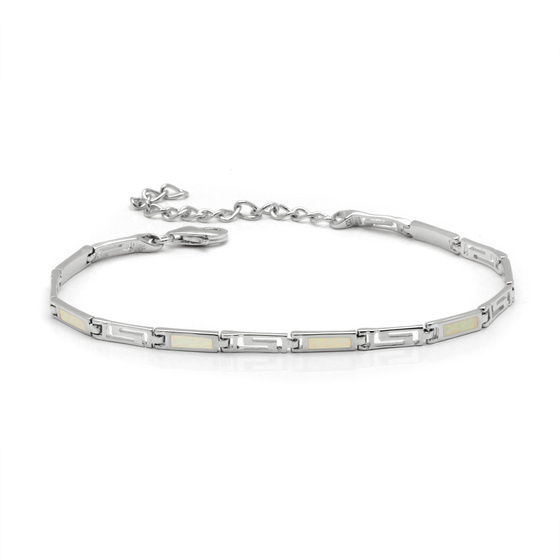 Srebrna Bransoletka z Białym Opalem