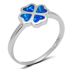 Pierścionek Srebrny Koniczynka z Opalem