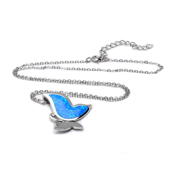 Srebrny Naszyjnik Motyl z Opalem