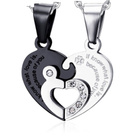 Komplet 2 Naszyjników dla Pary 2 Połówki Serduszka