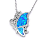 Srebrny Naszyjnik Motyl z Opalem
