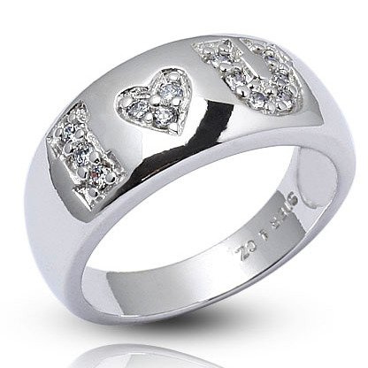 Pierścionek Srebrny Obrączka Dla Ukochanej LOVE U